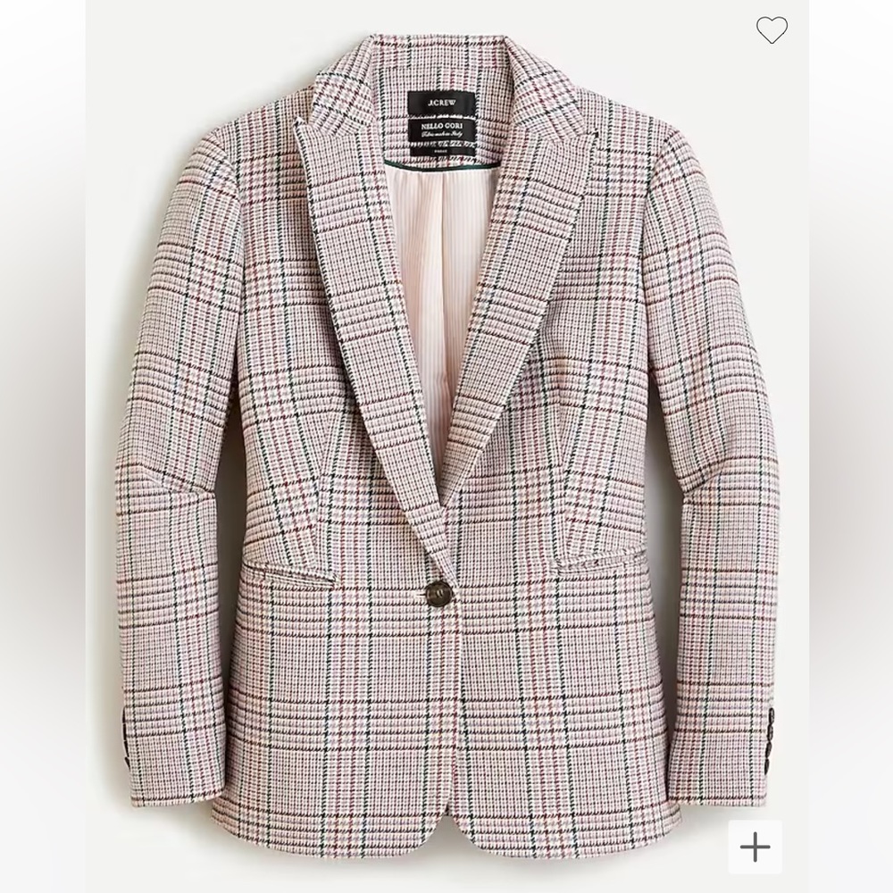 J. Crew Parke blazer x Nello Gori in ivory plaid Italian wool size 6